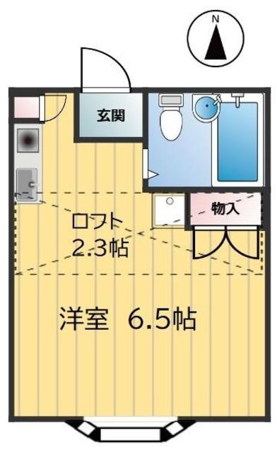 京王相模原線 南大沢駅 徒歩15分 2階建 築35年(ワンルーム/1階)の間取り写真