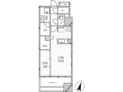 GRANPASEO明大前(1LDK/3階)の間取り写真