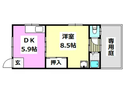 サニ-ハウス(1DK/1階)の間取り写真