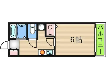 ぽるとα(1K/2階)の間取り写真