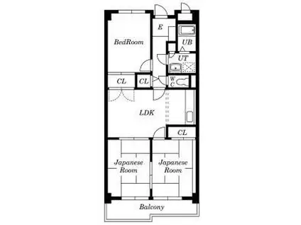 里水マンションB(3LDK/3階)の間取り写真