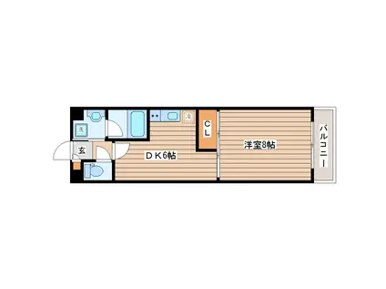 コンフォールステージ五橋(1DK/2階)の間取り写真