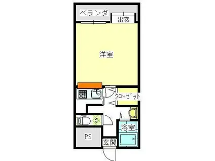 パロスビル(1K/4階)の間取り写真