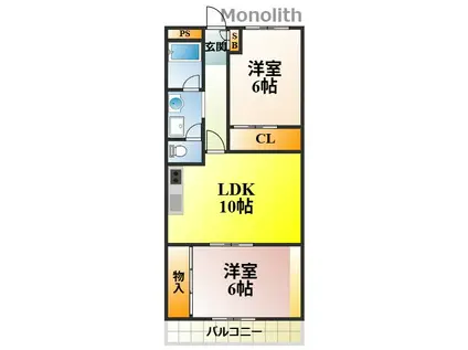 サンヒルズ光明池(2LDK/1階)の間取り写真
