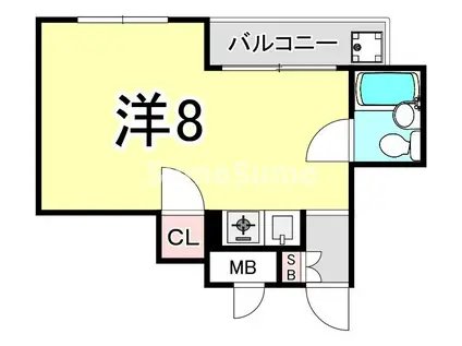 キューブ甲子園口(ワンルーム/4階)の間取り写真