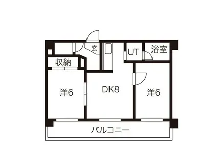 アルピナハイム(2LDK/4階)の間取り写真