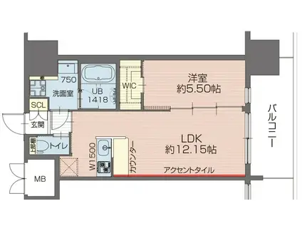 プレジオ九条(1LDK/9階)の間取り写真