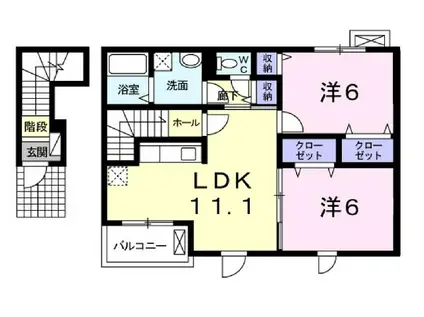 HOLYGLITTER T.J(2LDK/2階)の間取り写真