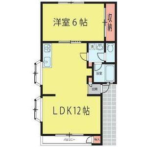メゾンきむら(1LDK/1階)の間取り写真