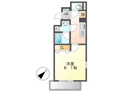 プロシード吹上(1K/4階)の間取り写真