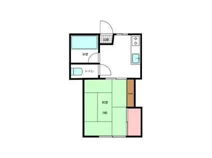 ビバハウス(1DK/2階)の間取り写真