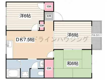 リバートップ三木(3DK/1階)の間取り写真