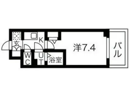 ファステート難波デラックス(1K/2階)の間取り写真