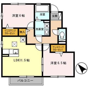 ハイムエルピスIII(2LDK/1階)の間取り写真
