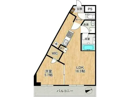 フェリーチェ(1LDK/2階)の間取り写真