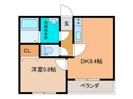 NOON イースト(1LDK/3階)の間取り写真