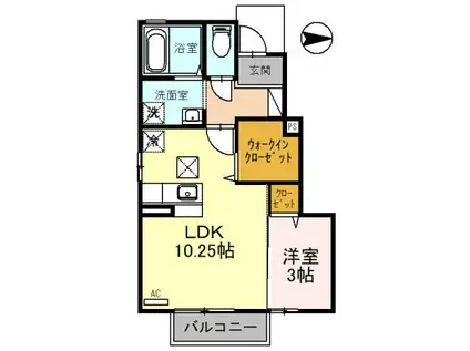 PARK&HOUSEII(1LDK/1階)の間取り写真