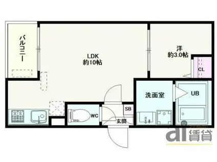 JACK SUNASHINDENI(1LDK/1階)の間取り写真
