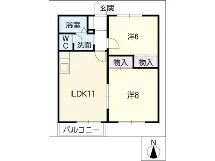ピュアタウン花園E(2LDK/1階)の間取り写真