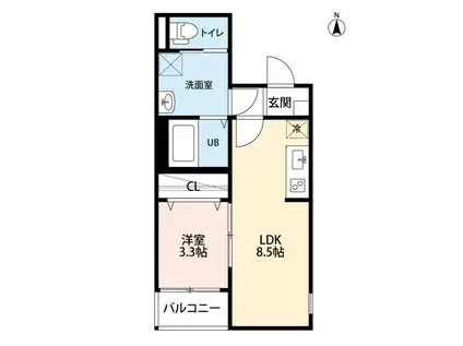 ARVITAみずほ(1LDK/1階)の間取り写真