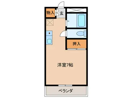 コーポ鹿鳴館(ワンルーム/3階)の間取り写真