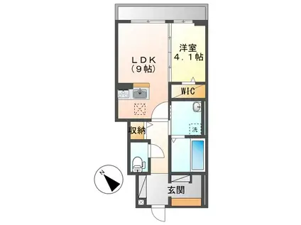 エルド―ル(1LDK/1階)の間取り写真