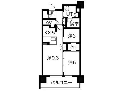 ローレルアイ名駅東(2LDK/2階)の間取り写真