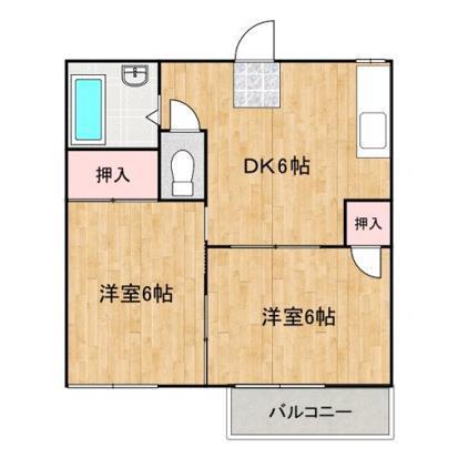 エステート春日A(2DK/1階)の間取り写真