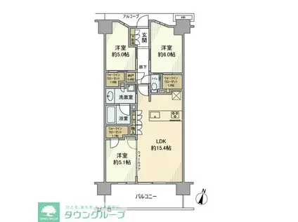 ジオ板橋大山(3LDK/6階)の間取り写真