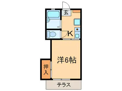 シーサイド西舞子B棟(1K/1階)の間取り写真