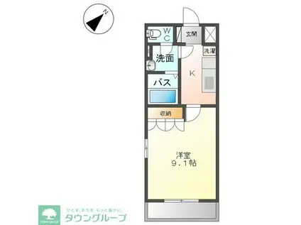 ソレイユ(1K/2階)の間取り写真