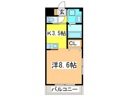 スタープラザ西条(1K/5階)の間取り写真