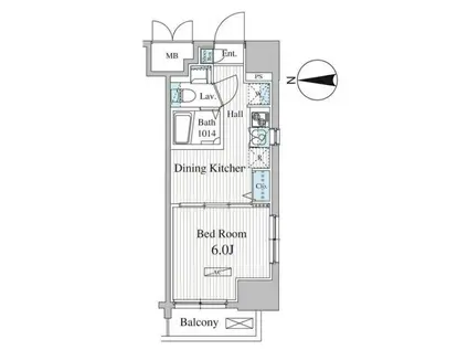 東通レジデンス雷門(1DK/8階)の間取り写真