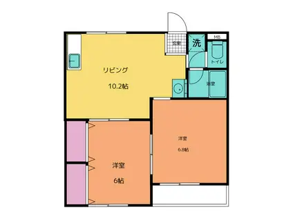 ジュネス明光A(2LDK/1階)の間取り写真