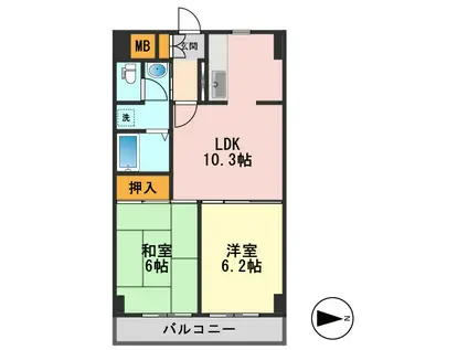 スカイフォーラム小岩(2LDK/11階)の間取り写真