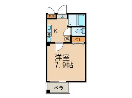 ナベル錦(1K/3階)の間取り写真