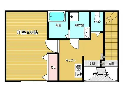 MALLOW 北棟(1K/1階)の間取り写真