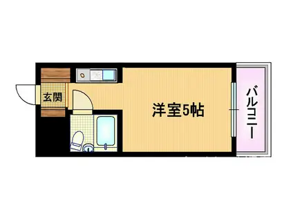 メゾンマルシェアン(1K/4階)の間取り写真