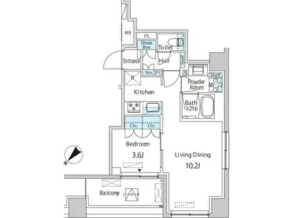 エムエー月島(1LDK/11階)の間取り写真