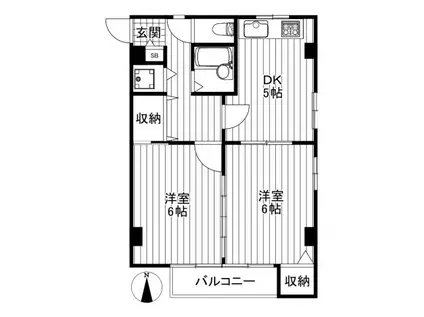カーサベルデ代田(2DK/1階)の間取り写真