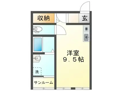 SAPPHIRE THE THIRD(ワンルーム/2階)の間取り写真