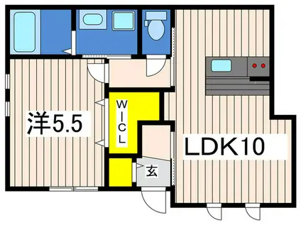 西区中央計画(1LDK/1階)の間取り写真