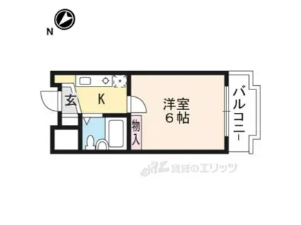 イマージュV(1K/2階)の間取り写真