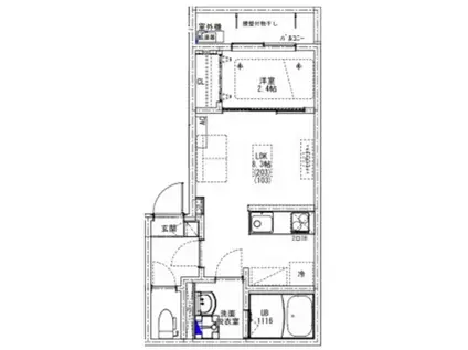 KEIAI RESIDENCE 新柏(1LDK/1階)の間取り写真