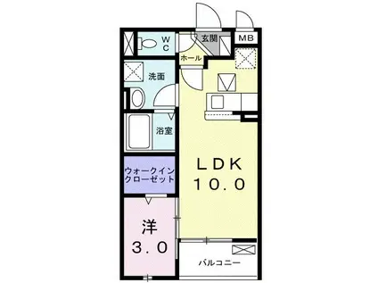 アンプルール(1LDK/1階)の間取り写真