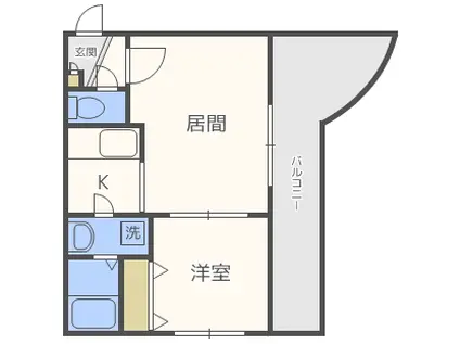 カルペ・ディエム宮ヶ丘(1LDK/4階)の間取り写真