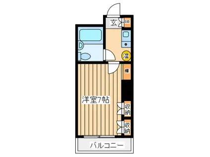 オーベル川崎(1K/2階)の間取り写真