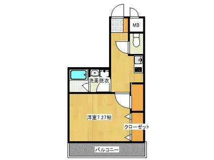 HARABLDG北久里浜(1K/4階)の間取り写真