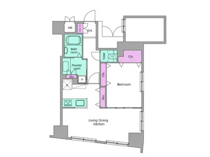 レジディア日本橋人形町II(1LDK/13階)の間取り写真