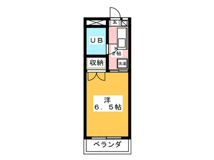 リズスクエア 西棟(1K/2階)の間取り写真